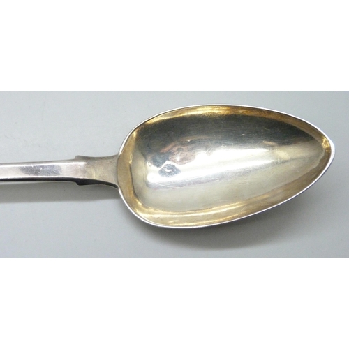 7299 - A Georgian silver serving spoon, possibly Josiah Barnett & William Waters, London, 67g