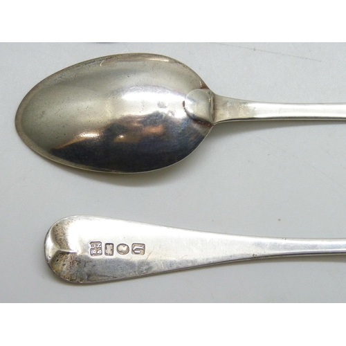 7300 - A set of silver teaspoons, James Barber, George Cattle II and William North, York 1827, 98g