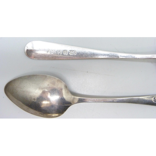 7301 - A collection of four London silver spoons - Mary Chawner 1834, James Wakely and Frank Clarke Wheeler... 