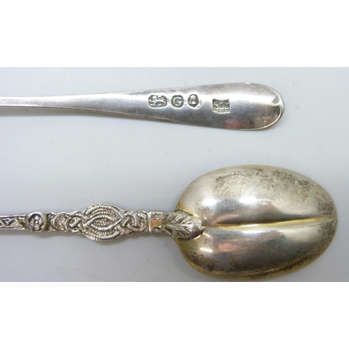 7301 - A collection of four London silver spoons - Mary Chawner 1834, James Wakely and Frank Clarke Wheeler... 