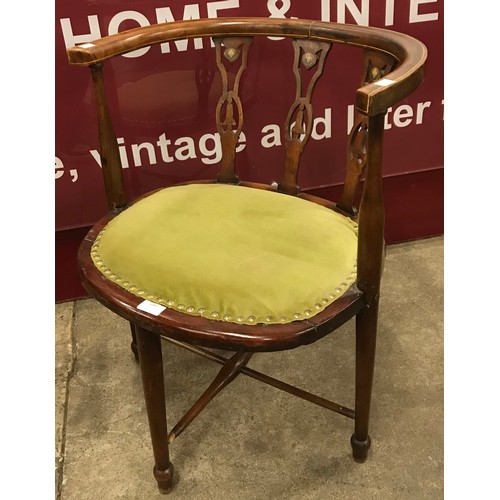 183 - An Edward VII inlaid mahogany berdoom chair