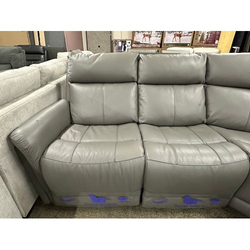 3273 - Hadley mushroom leather corner sectional electric reclining corner sofa, original RRP £1666.66 + VAT... 