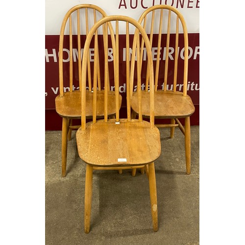 57 - A set of three Ercol style beech chairs