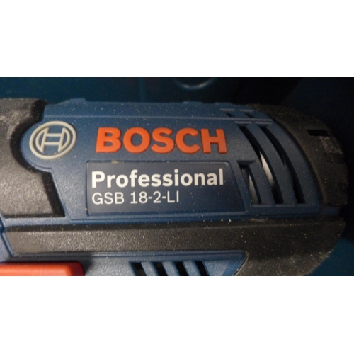 5011 - 3 cased tools including a Bosch GSB 18-2-Li cordless drill, no battery or charger, unused, a Hitachi... 