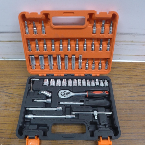 5012 - A 53 piece 1/4” drive socket and bit set, unused