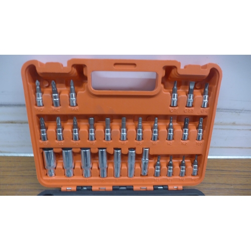 5012 - A 53 piece 1/4” drive socket and bit set, unused