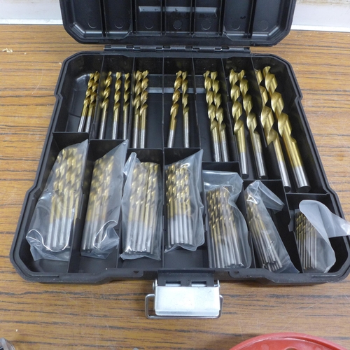 5022 - A 50 piece twist drill set plus a 6 piece step drill set, unused