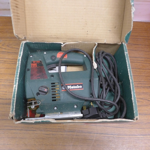 5049 - A Nutool NPK187, 240V electric sander, a Parkside hot-air gun, a Metabo ST450, 240V jigsaw and an EL... 