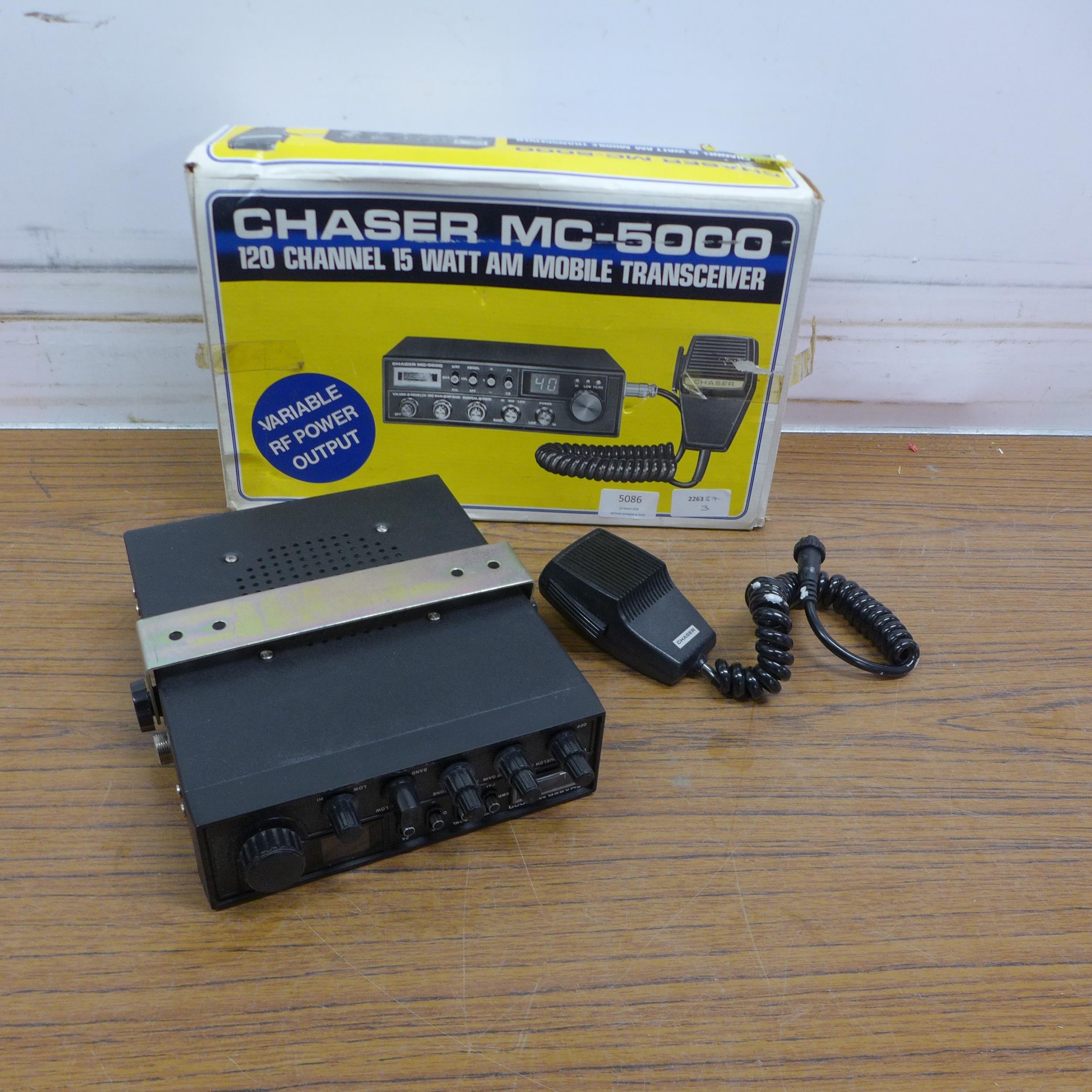 A CB Radio-Chaser MC-5000, 120 channel, 15 watt AM mobile