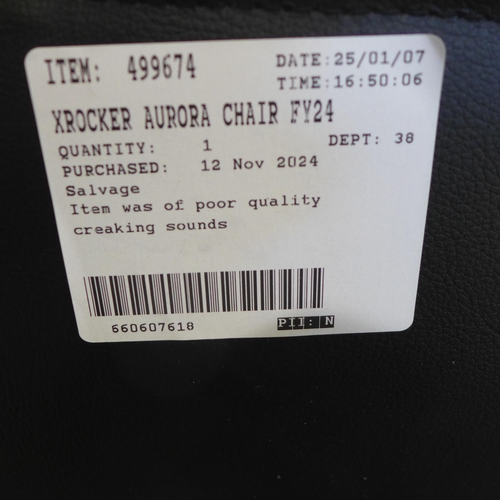 6019 - Xrocker Aurora gaming chair, original RRP £179.99 + VAT (353-628) *This lot is subject to VAT