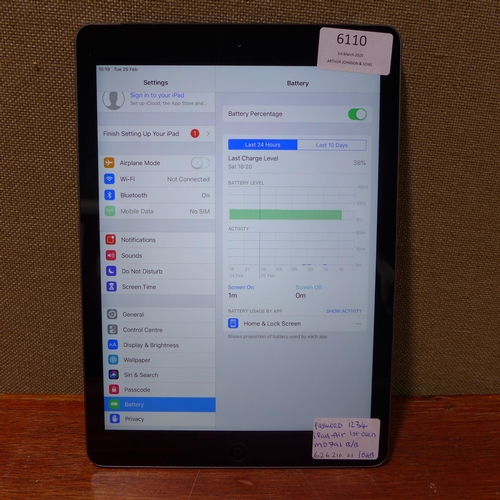 6110 - Apple Ipad Air 16gb (model: MD791B/B)  *This lot is subject to VAT