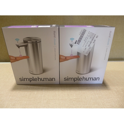 6029 - Two Simplehuman sensor soap pumps (353-259,260) *This lot is subject to VAT