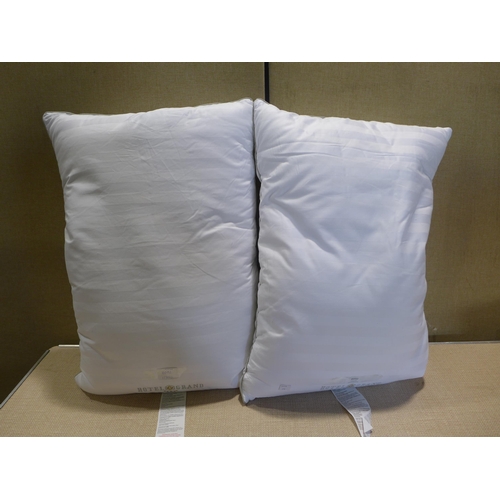 6032 - Two Hotel Grand Down Roll jumbo pillows and a  Life Comfort printed plush throw (353-278,279) *This ... 