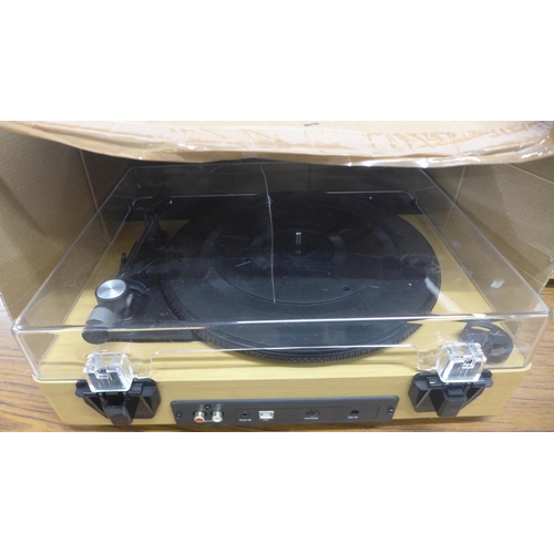 5105 - Two Jam turntable record players, a Sony soundbar and a Sony subwoofer speaker