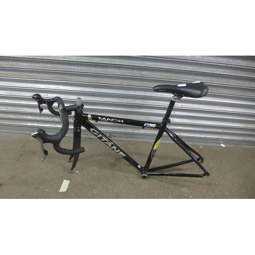 5108I - A Gitane Mach1600 7005 double butted aluminium bike frame with carbon forks, ITM handle bars and Shi... 