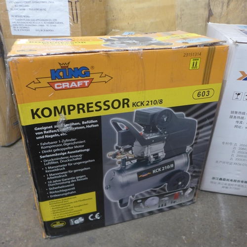 5119 - A boxed sample King Craft KCK 210/8 air compressor  *This lot is subject to VAT