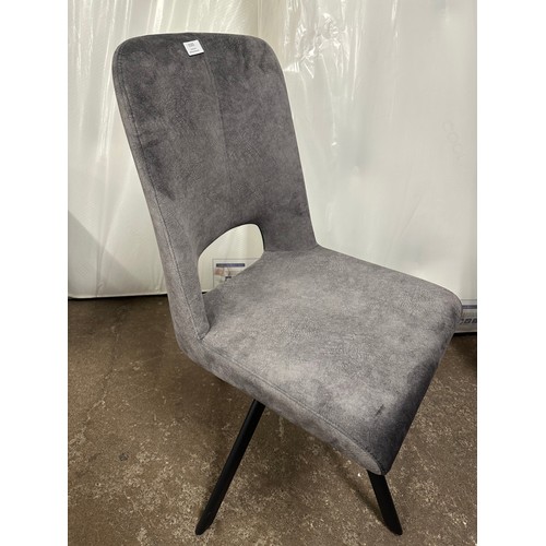 3165 - A pair of grey dining chairs