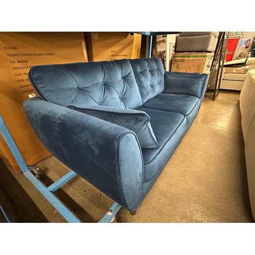 3189 - A blue Hoxton three seater sofa