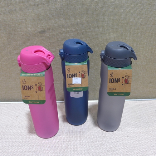 6187 - Three Ion water bottles (353-300) *This lot is subject to VAT