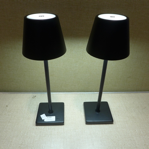 6189 - Two black Mikasa Touch LED lamps   (353-318) *This lot is subject to VAT