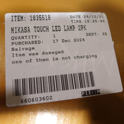 6189 - Two black Mikasa Touch LED lamps   (353-318) *This lot is subject to VAT