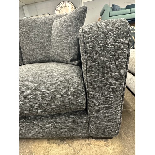 3207 - A dark grey static upholstered corner chaise sofa