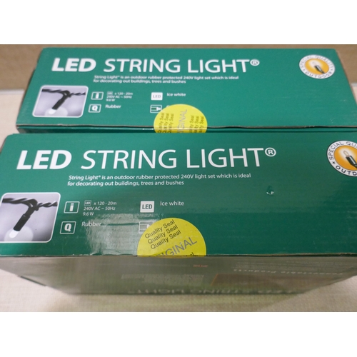 6244 - Three sets of Led string lights ice white and warm white (353-658,659,660) *This lot is subject to V... 