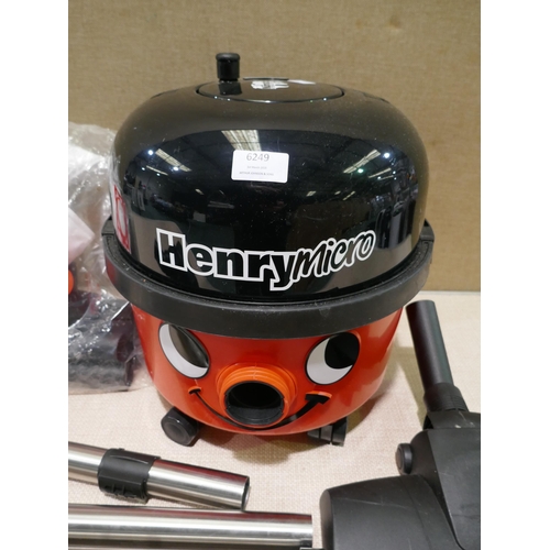 6249 - Henry Micro Hi-Flo vacuum cleaner (missing pipe) original RRP £139.99 + VAT (353-78) *This lot is su... 