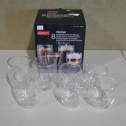 6313 - Serving bowl and Bodum double wall glasses 8 (353-503,509) *This lot is subject to VAT