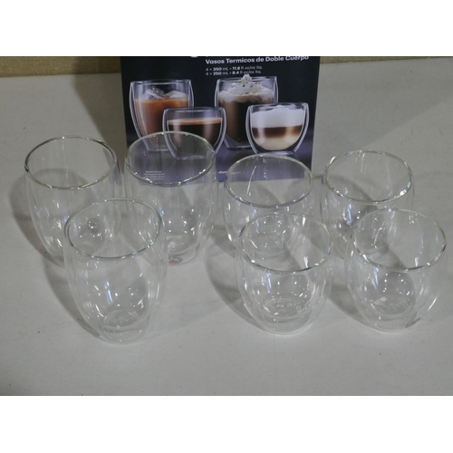 6313 - Serving bowl and Bodum double wall glasses 8 (353-503,509) *This lot is subject to VAT