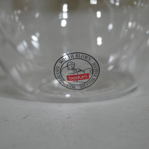 6313 - Serving bowl and Bodum double wall glasses 8 (353-503,509) *This lot is subject to VAT