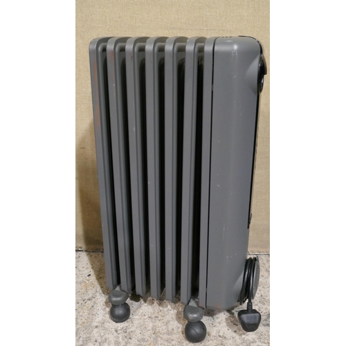 6343 - Delonghi oil filled grey radiator  (353-450) *This lot is subject to VAT