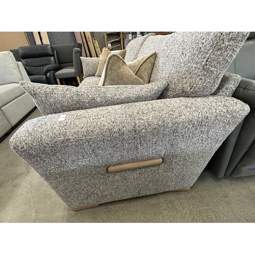 3276 - A natural woven three seater sofa with wooden accents