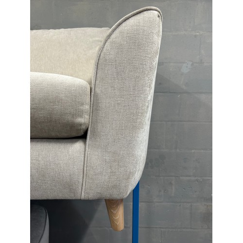 3257 - An ivory upholstered three seater sofa and deep seating love chair