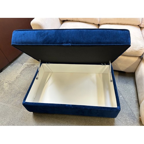 3284 - A large navy blue storage footstool