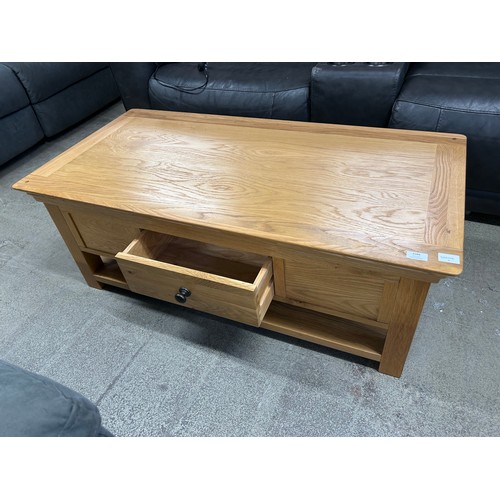 3289 - An oak two drawer coffee table