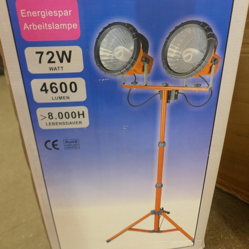 5328A - A boxed sample Techno 72w 4600 lumen double headed worklight with tripod stand *This lot is subject ... 