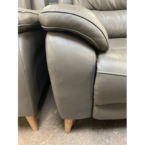 3006 - An Ava storm grey leather 2 seater electric reclining sofa, original RRP £874.99 + VAT (4225-3) *Thi... 