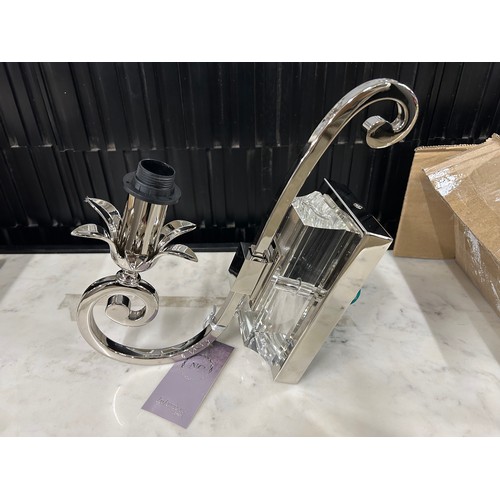 3074 - A pair of chrome wall lights