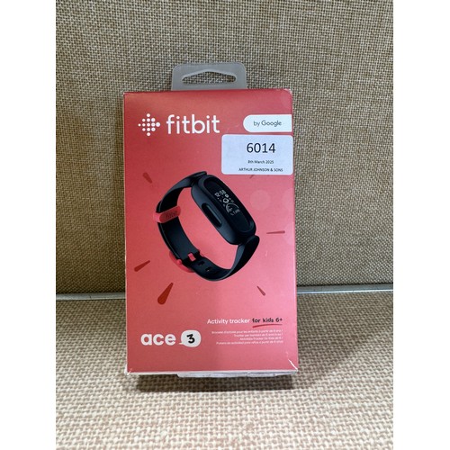 6014 - Fitbit Ace 3 activity tracker for kids with black and red wristband *This lot is subject to VAT