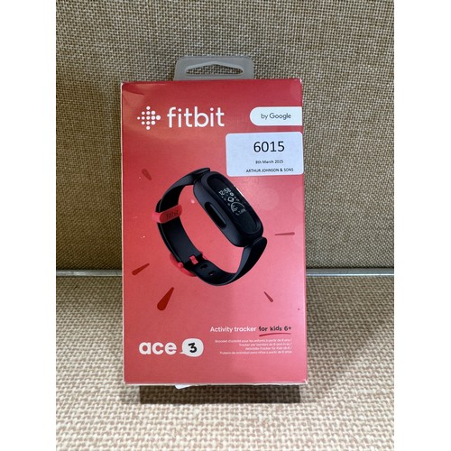 6015 - Fitbit Ace 3 activity tracker for kids with black and red wristband *This lot is subject to VAT