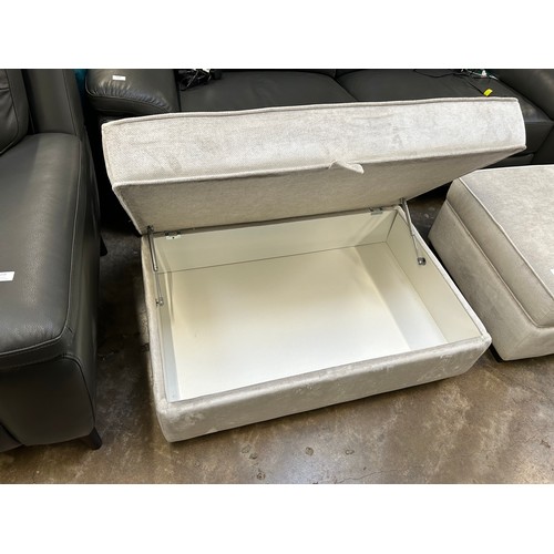 3201 - A large magnesium pile velvet storage footstool (damaged)