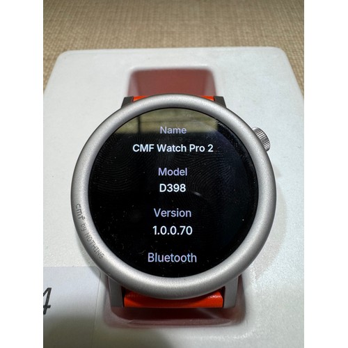 6024 - CMF by Nothing watch Pro 2 Bluetooth smartwatch with orange strap, model no: D898 *This lot is subje... 