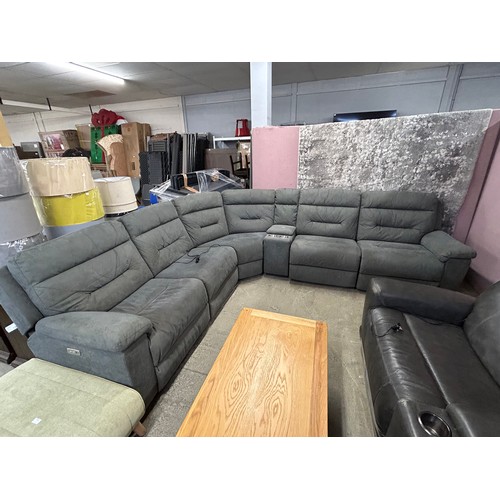 3297 - Justin grey sectional electric reclining corner sofa (marked), original RRP £1541.66 + VAT (4225-11)... 