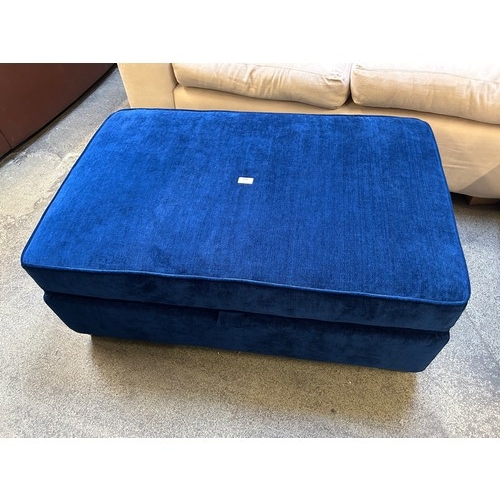 3301 - A large navy blue storage footstool