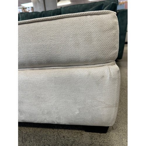 3303 - An ivory upholstered storage footstool (damaged)