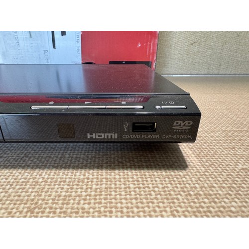 6042 - Sony dvd player with remote and box, model no: dvp-sr760h *This lot is subject to VAT