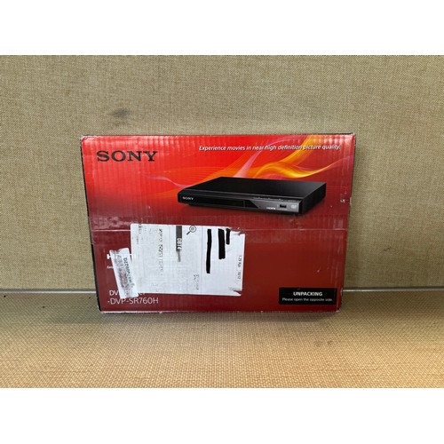 6042 - Sony dvd player with remote and box, model no: dvp-sr760h *This lot is subject to VAT