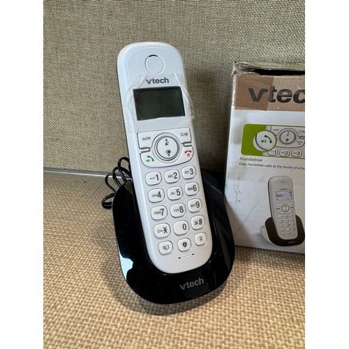 6045 - VTech white twin handset cordless phone system, model no: cs1501 *This lot is subject to VAT