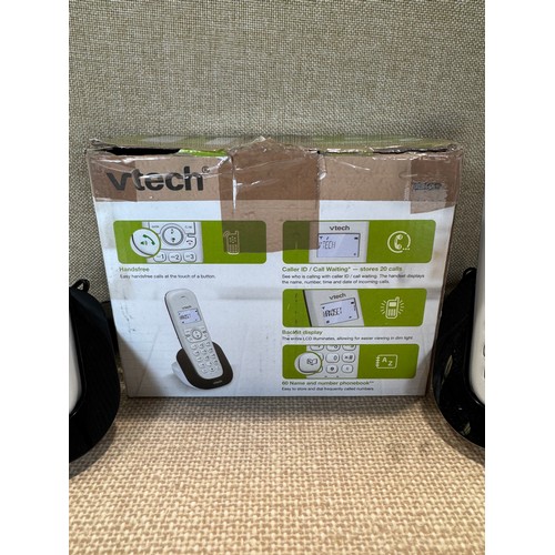 6045 - VTech white twin handset cordless phone system, model no: cs1501 *This lot is subject to VAT